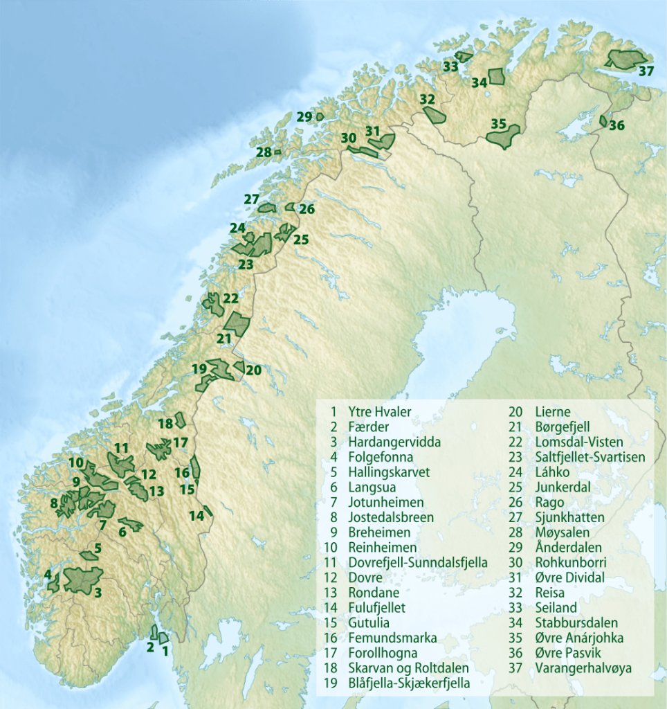 44 norske nasjonalparker
