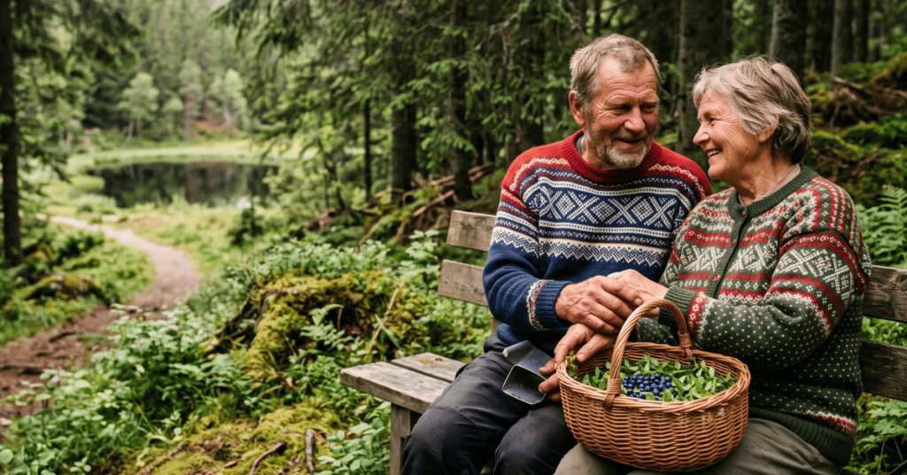 Hans Børli om kjærlighet – eldre par deler et stille øyeblikk i den norske skogen omgitt av natur